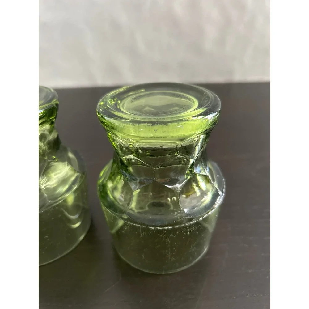 Viking Glass Georgian Honeycomb Avocado Green 4 1/4